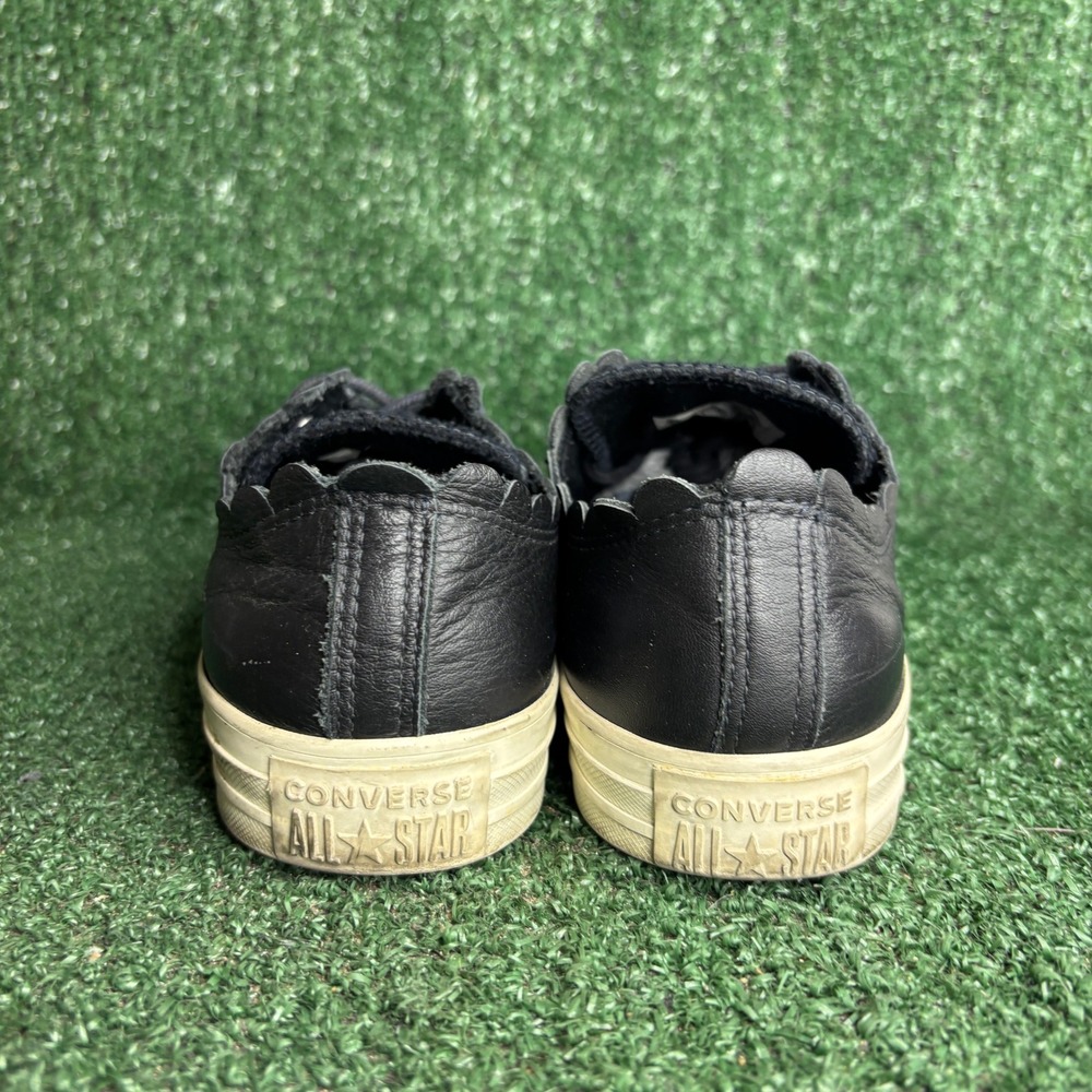 Converse Chuck Taylor All Star Low Frilly Thrills Leather Sneakers Black Women 7 - Picture 4 of 9